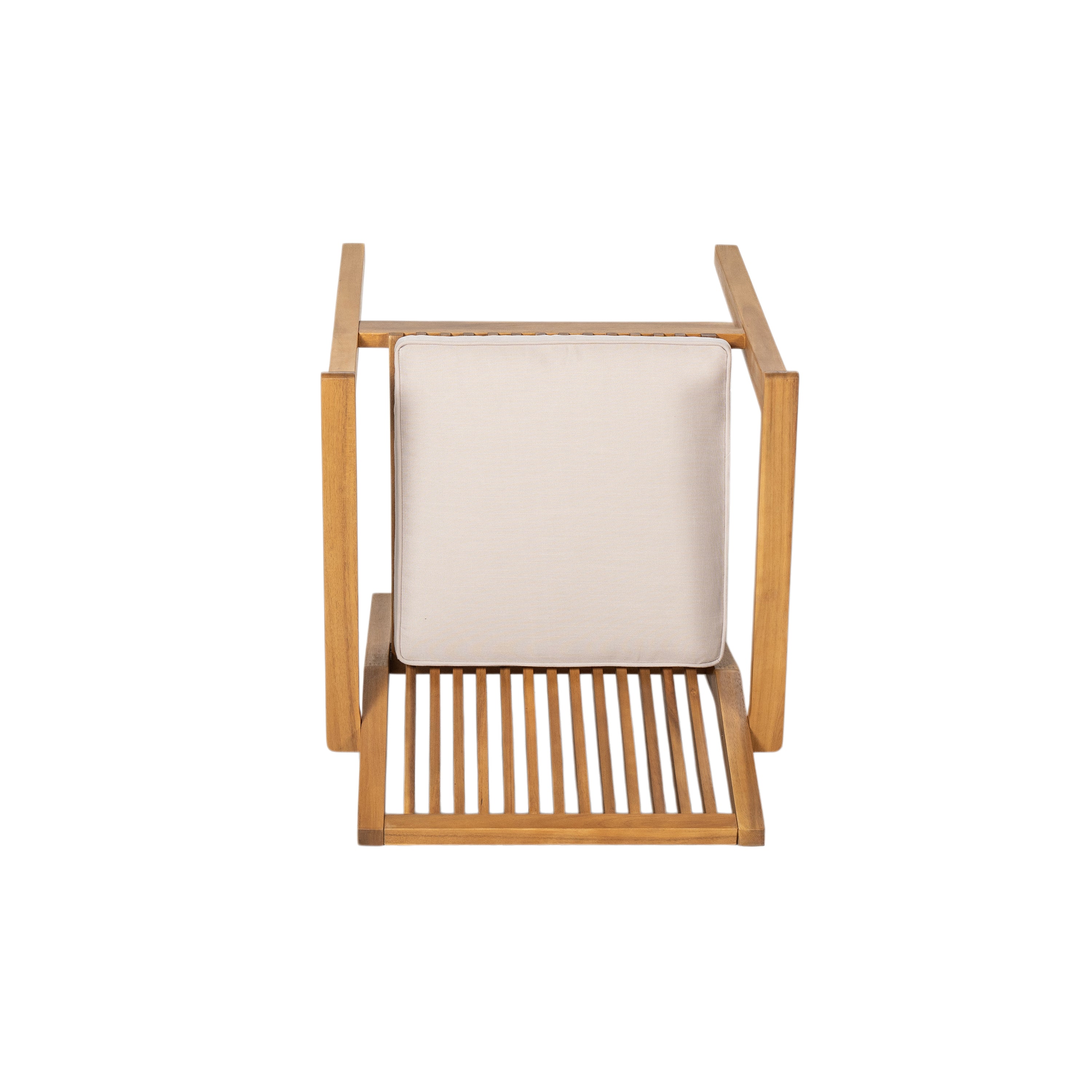 Durable 5 - Piece Patio Furniture Set Acacia Wood Table and 4 Heavy-Duty Cushioned Chairs, Natural