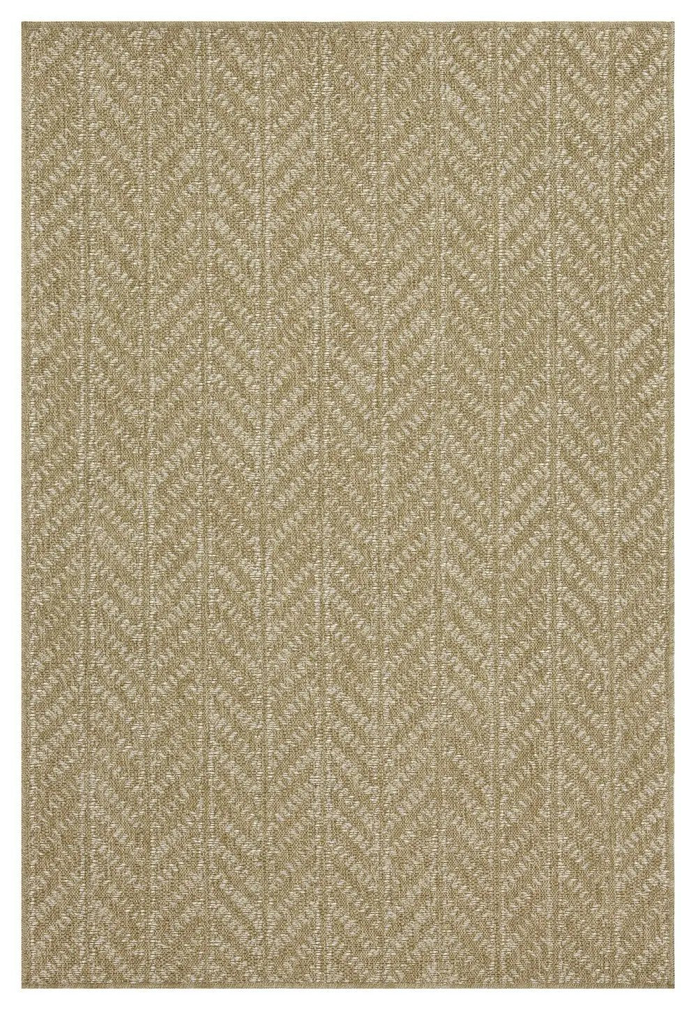 Earth GC_NTL1014 Jute/White 5 ft. 3 in. x 7 ft. 3 in. Indoor/Outdoor Area Rug