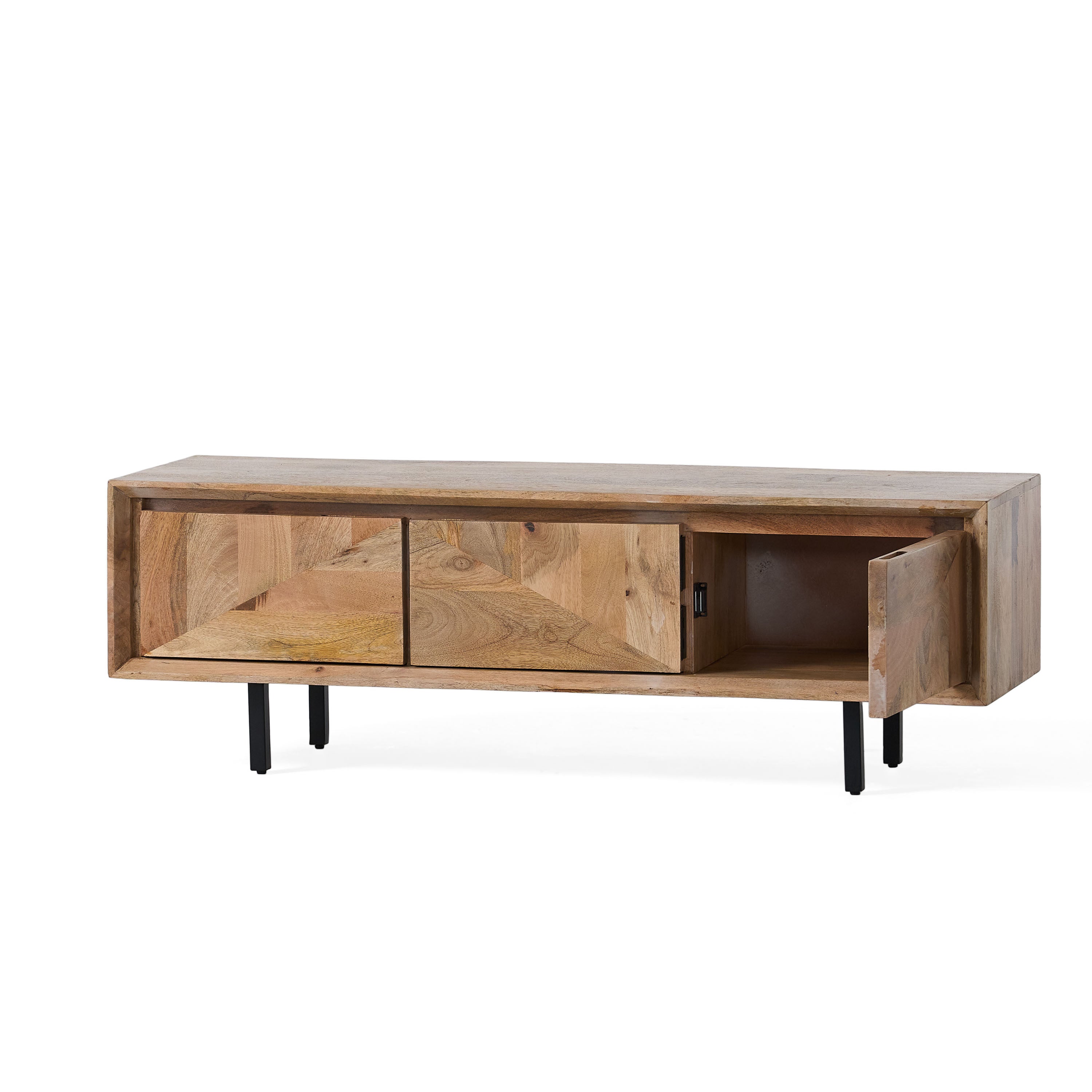 TV stand with 3 Cabinets for TVs Up To 59 Inches, Natural