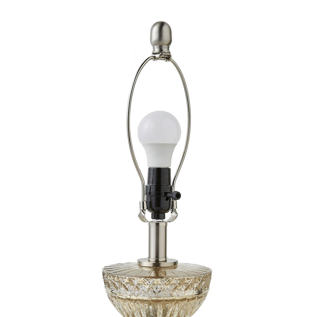 Textured Glass and Acrylic Base Table Lamp Antique Silver See below