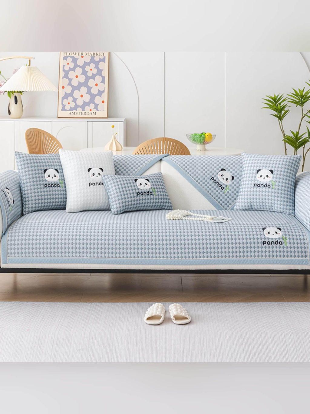 Waterproof Couch Cover, Non-Slip Panda Pattern Sofa Cover