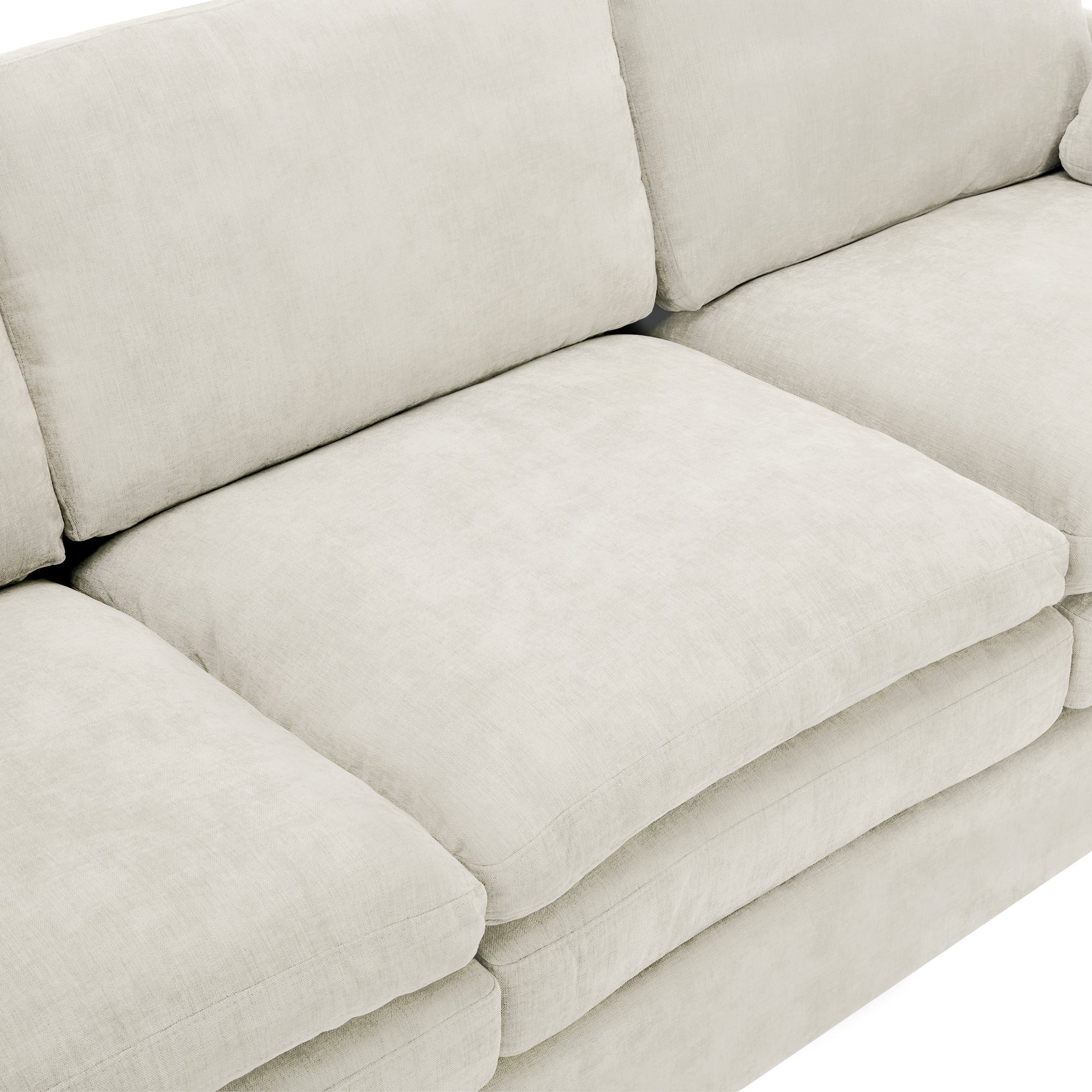 89'  Cozy Upholstered 3-seater Sofa Oversized Comfy Cloud Sofa Double Cushion 3-seater Sofa Plush Cushion Sofa Couch for Living Room, Beige