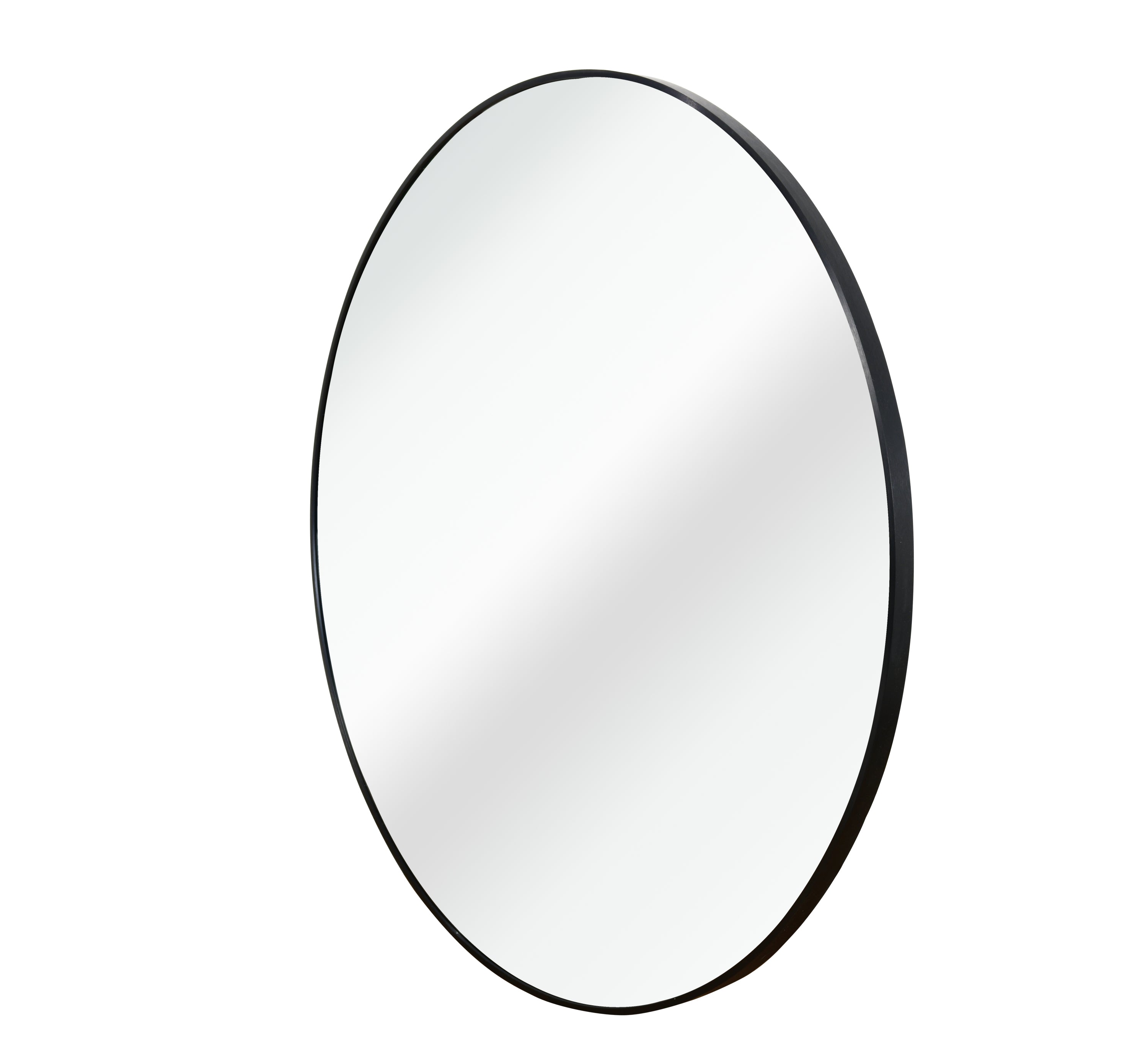 Black 39 Inch Metal Round Bathroom Mirror