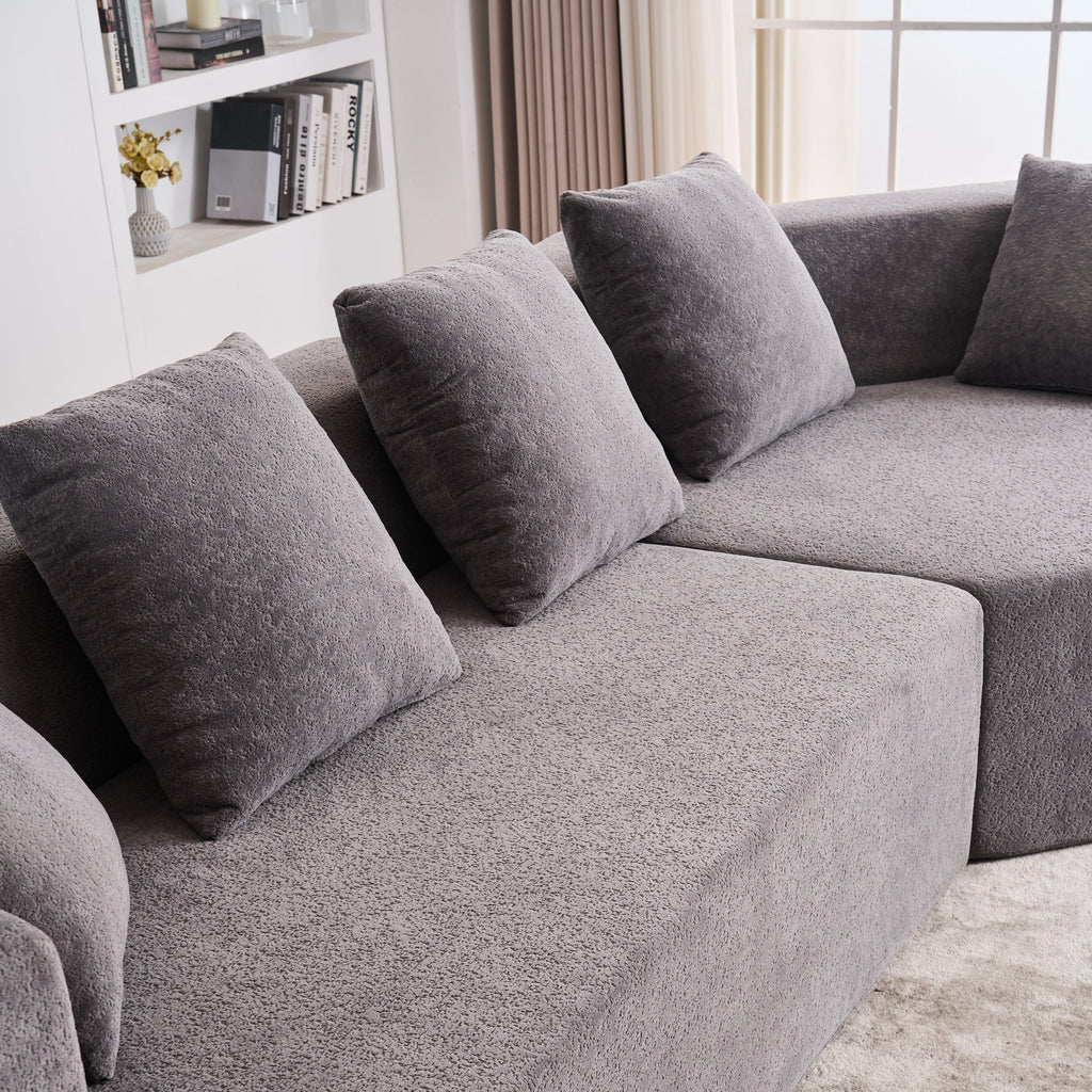 Memory Foam Couch, No Installation & Easy to Transport, Deep Seat Modern Sofa with Chenille Fabric, Couch for Living Room, Bedroom, Apartment, Home Office