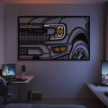 F150 Raptor Apex Front View Metal Neon Frame Wall Art - MT1479
