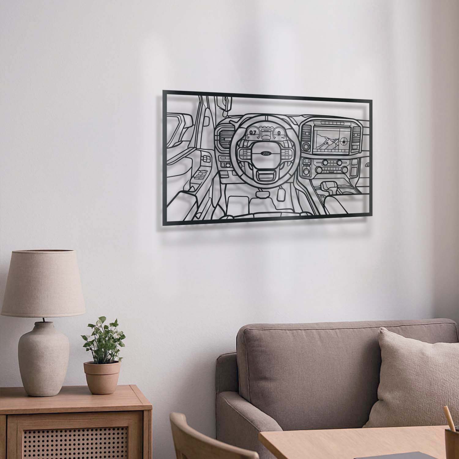 F150 Raptor Driver's Cockpit Metal Frame Wall Art - MT1468