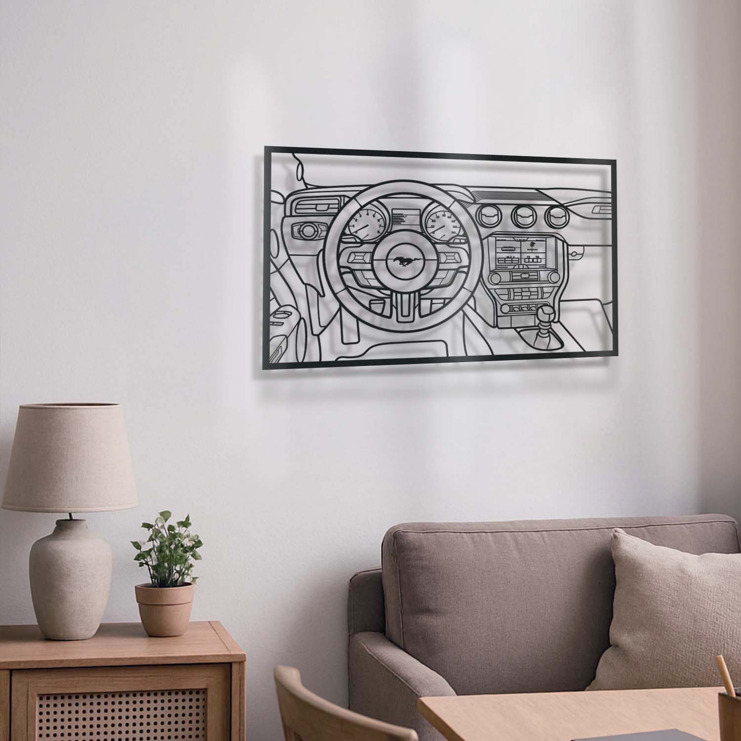 Mustang GT S550 Driver's Cockpit Metal Frame Wall Art - MT1471