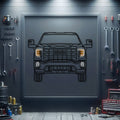 Sierra Front View Metal Neon Car Wall Art - MTN0091