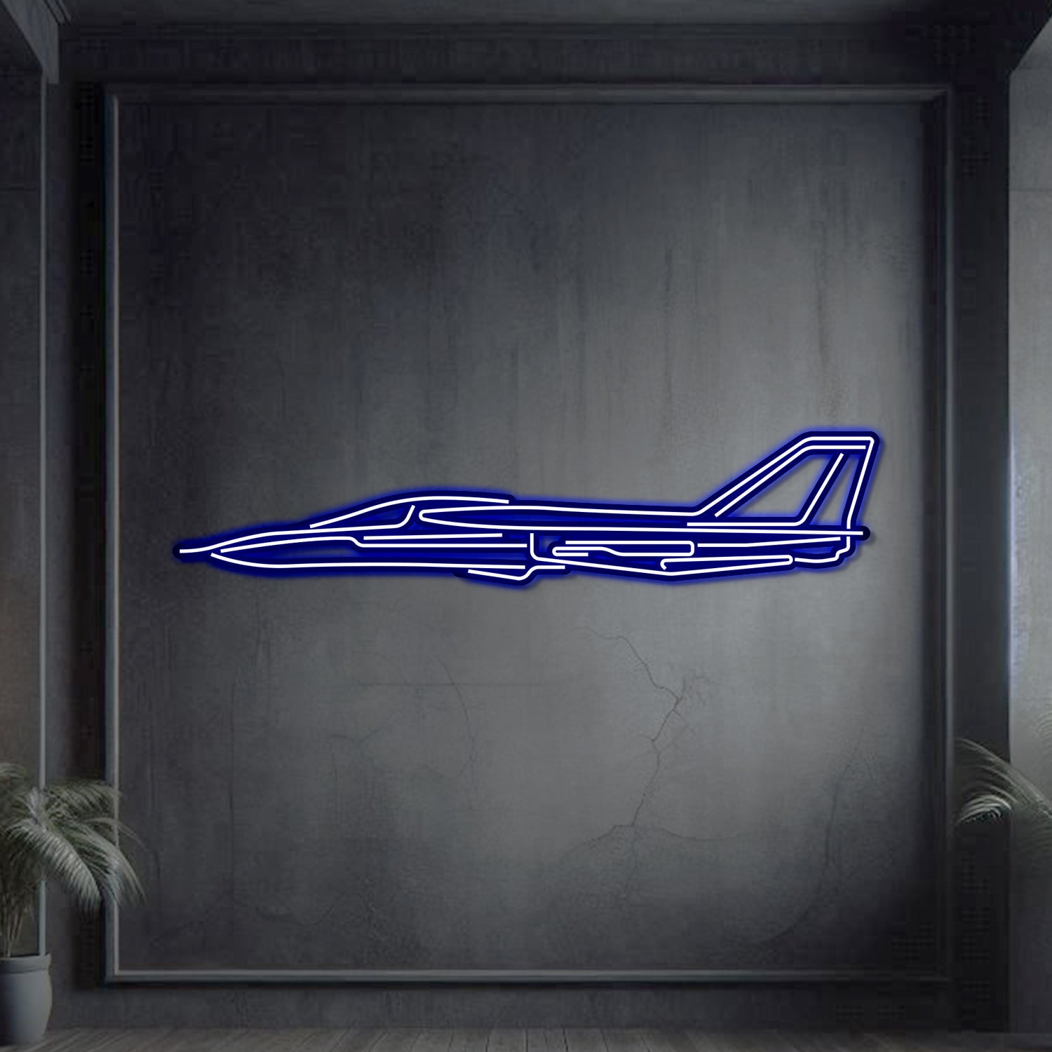 Falcon 2000 Metal Neon Aircraft Wall Art - NCN0046