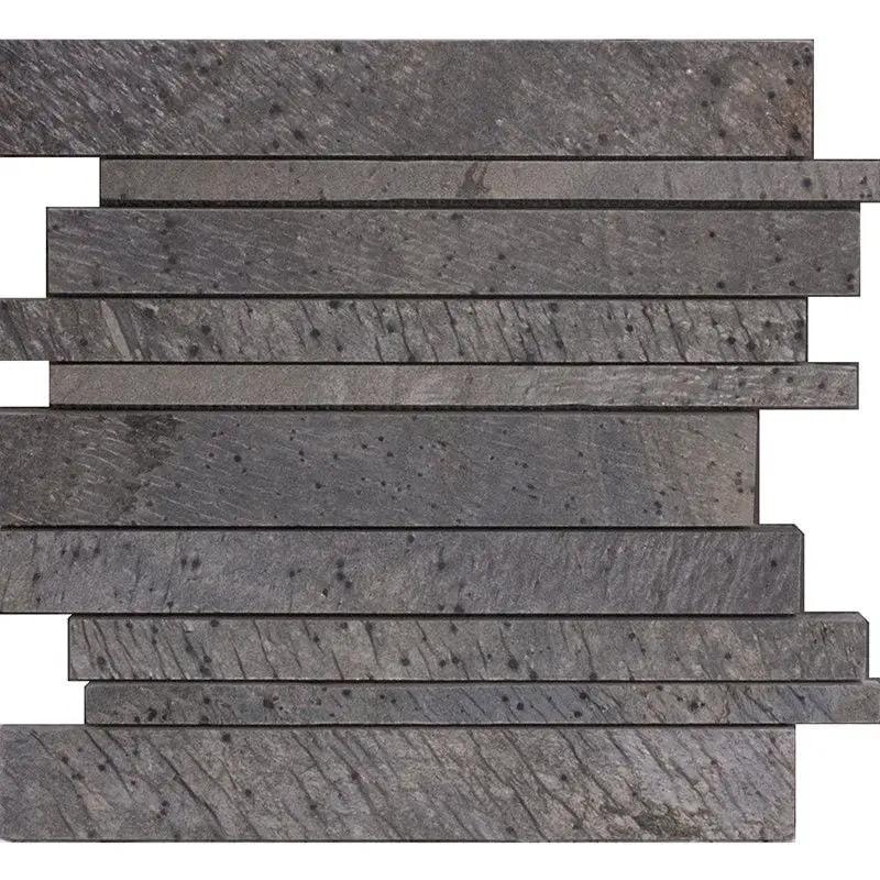 Gold Green Polished Ledger Slate Mosaics 12x12