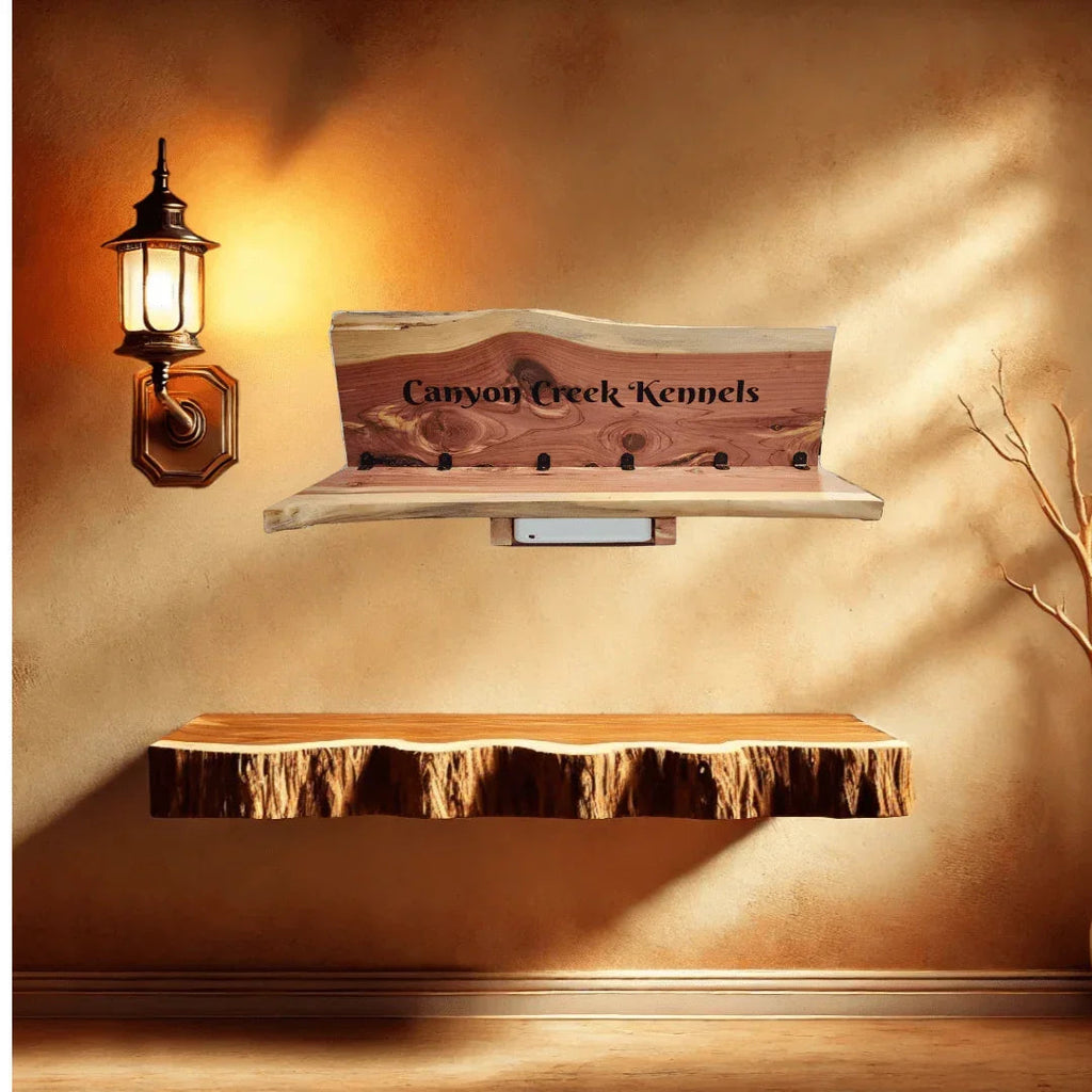 GPS dog collar charging station (Engraved wood sign)