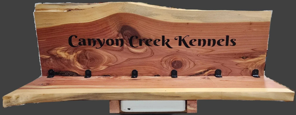GPS dog collar charging station (Engraved wood sign)