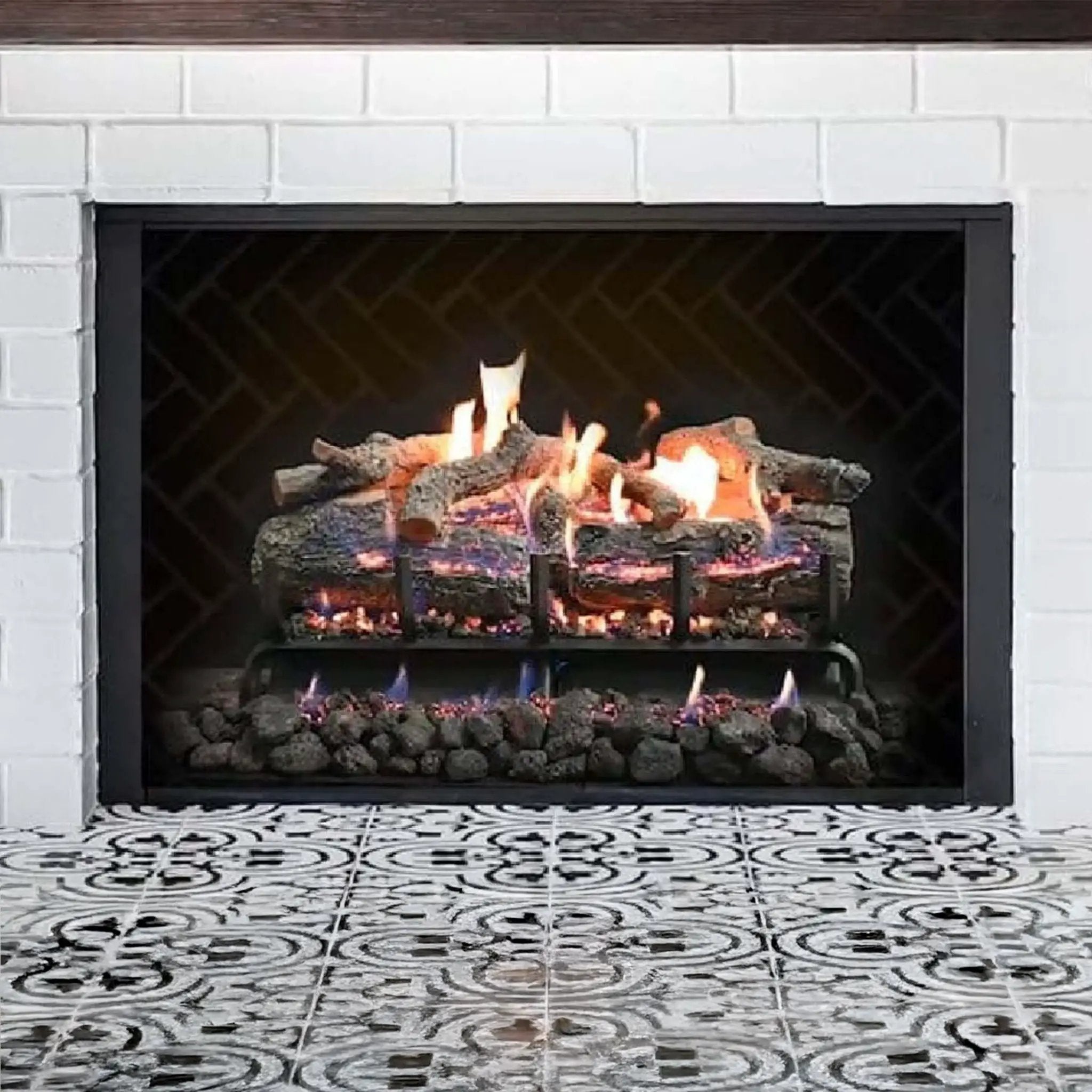 Grand Canyon Lava Front View Variable Electronic Ignition Natural Gas Vented Burner (SAK92647)