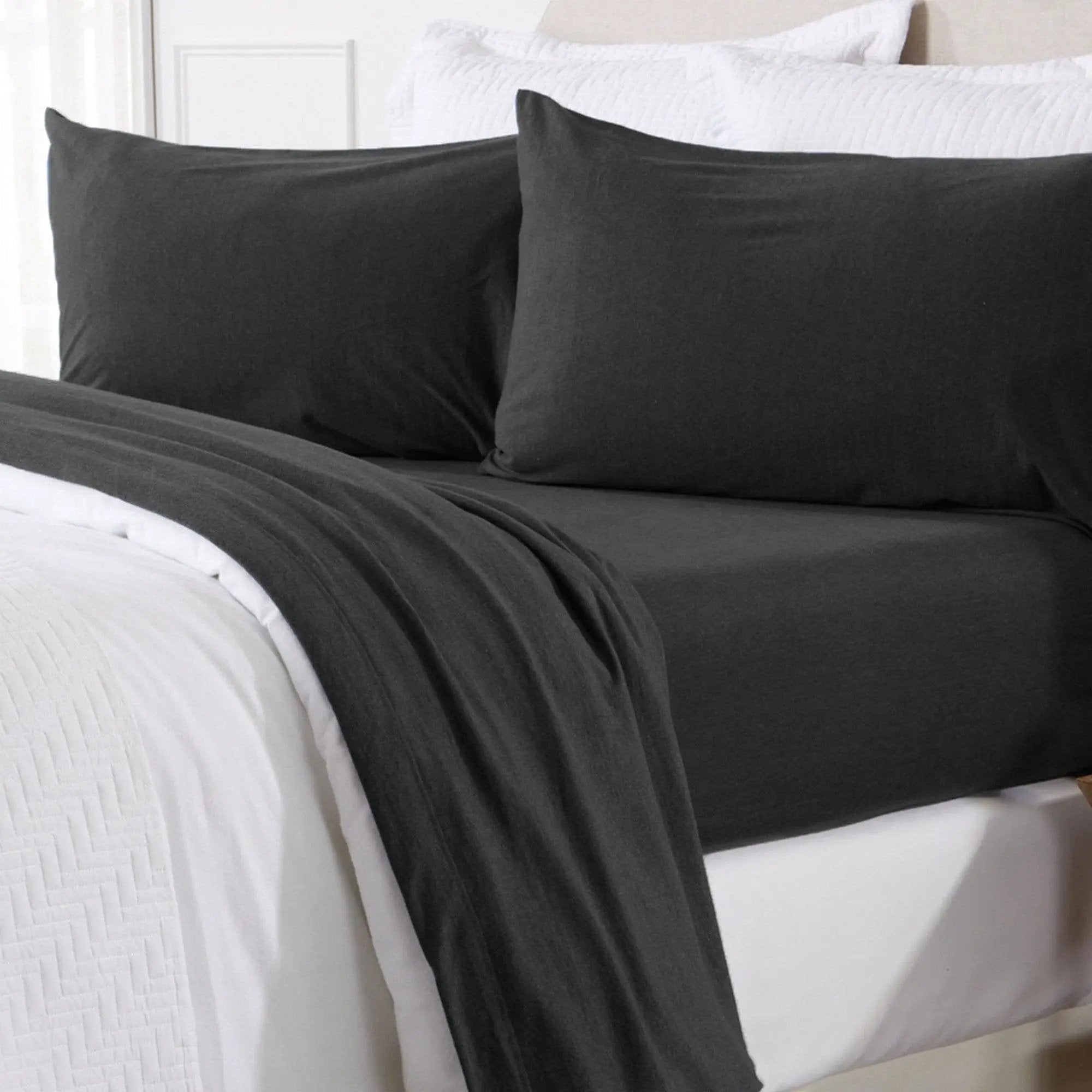 4-Piece Flannel Jersey Sheet - Cozy Flex Collection