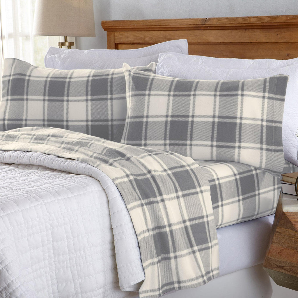 4-Piece Printed Fleece Sheet - Dara Collection