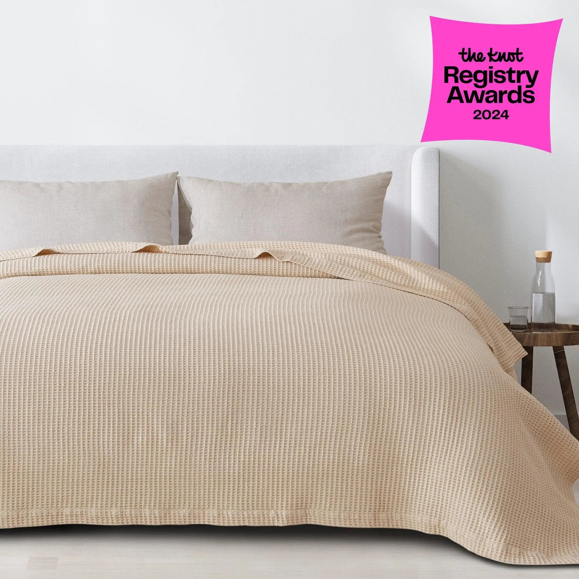 100% Cotton Waffle Weave Blanket - Mikala Collection