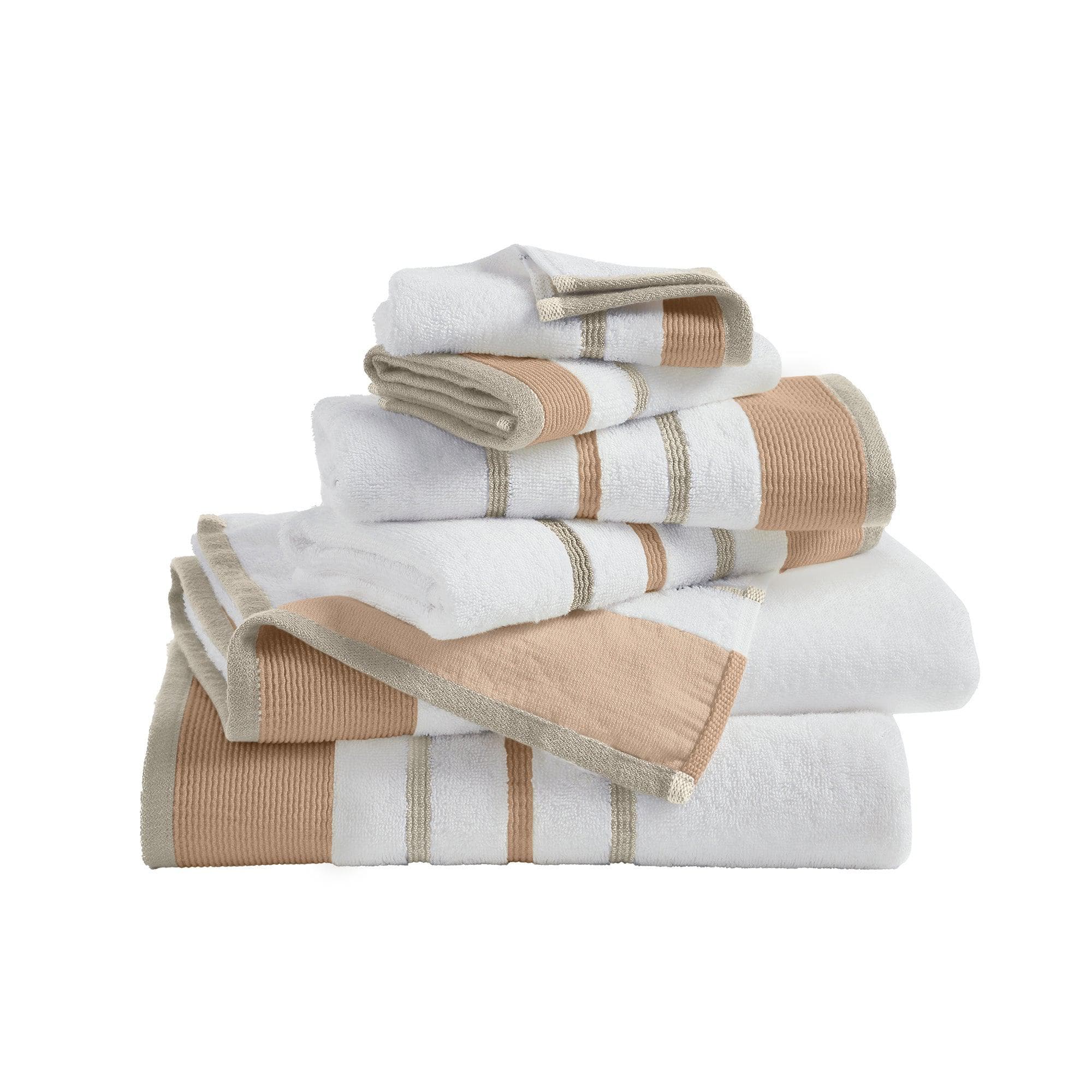Decorative Cotton Stripe Bath Towel Set - Noelle Collection
