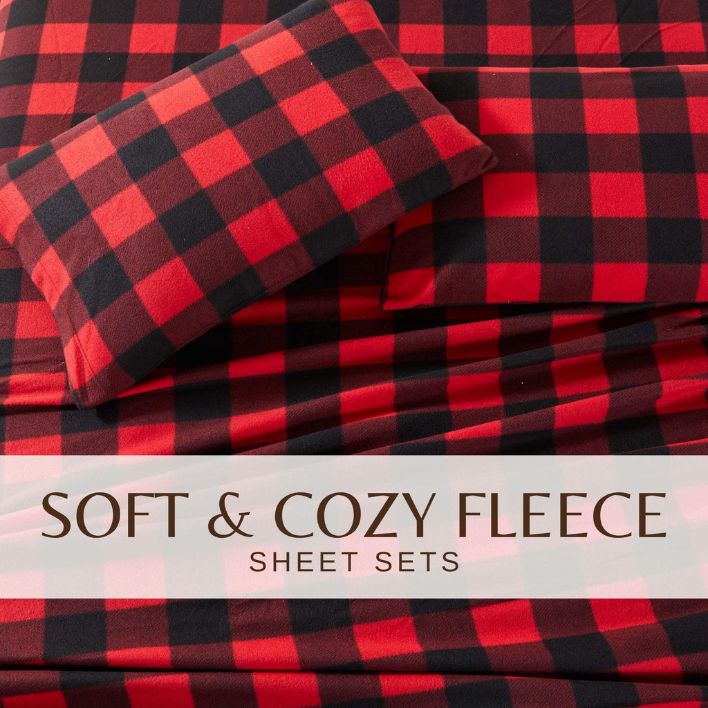 4-Piece Printed Fleece Sheet - Dara Collection