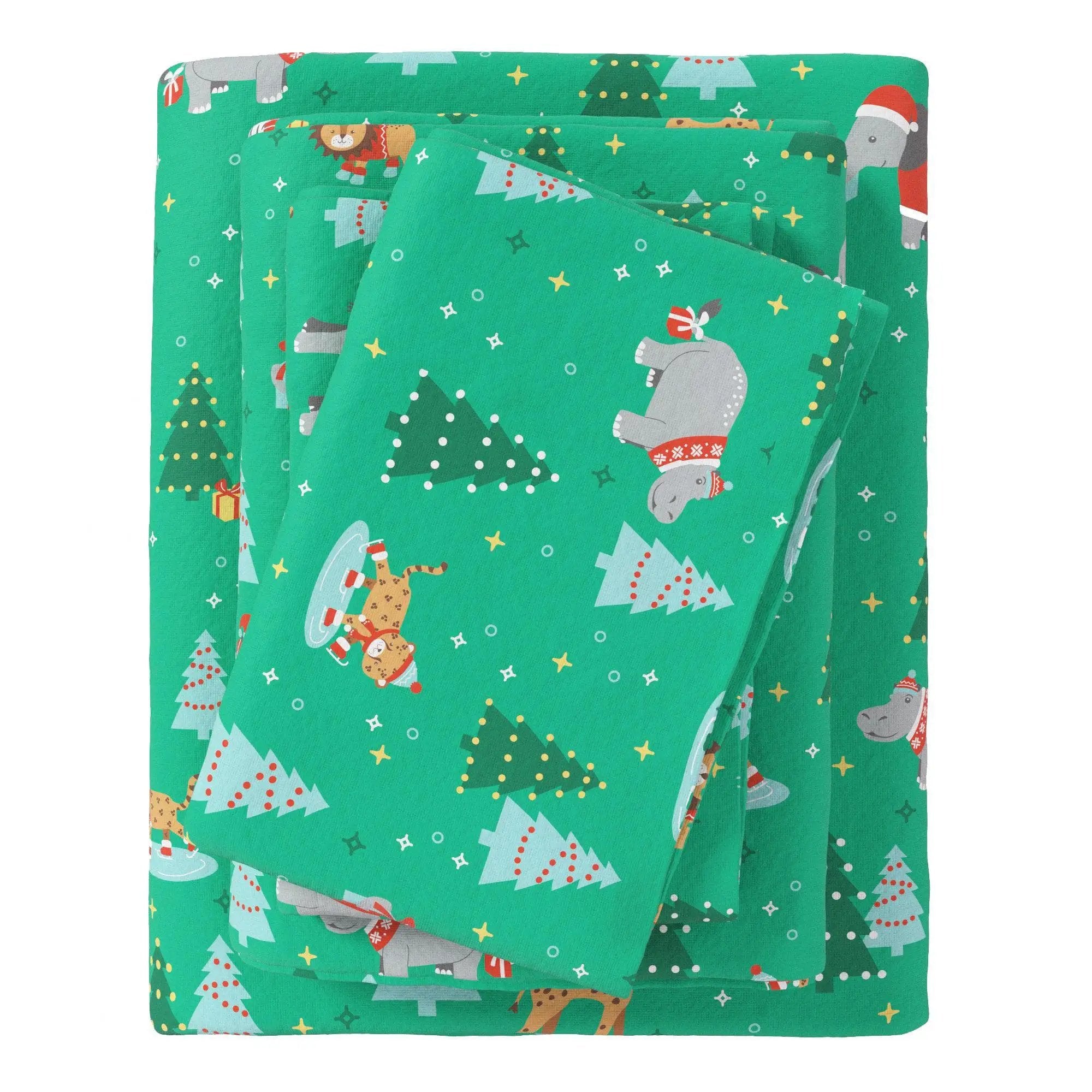 4-Piece Turkish Cotton Christmas Flannel Sheet - Whittaker Collection