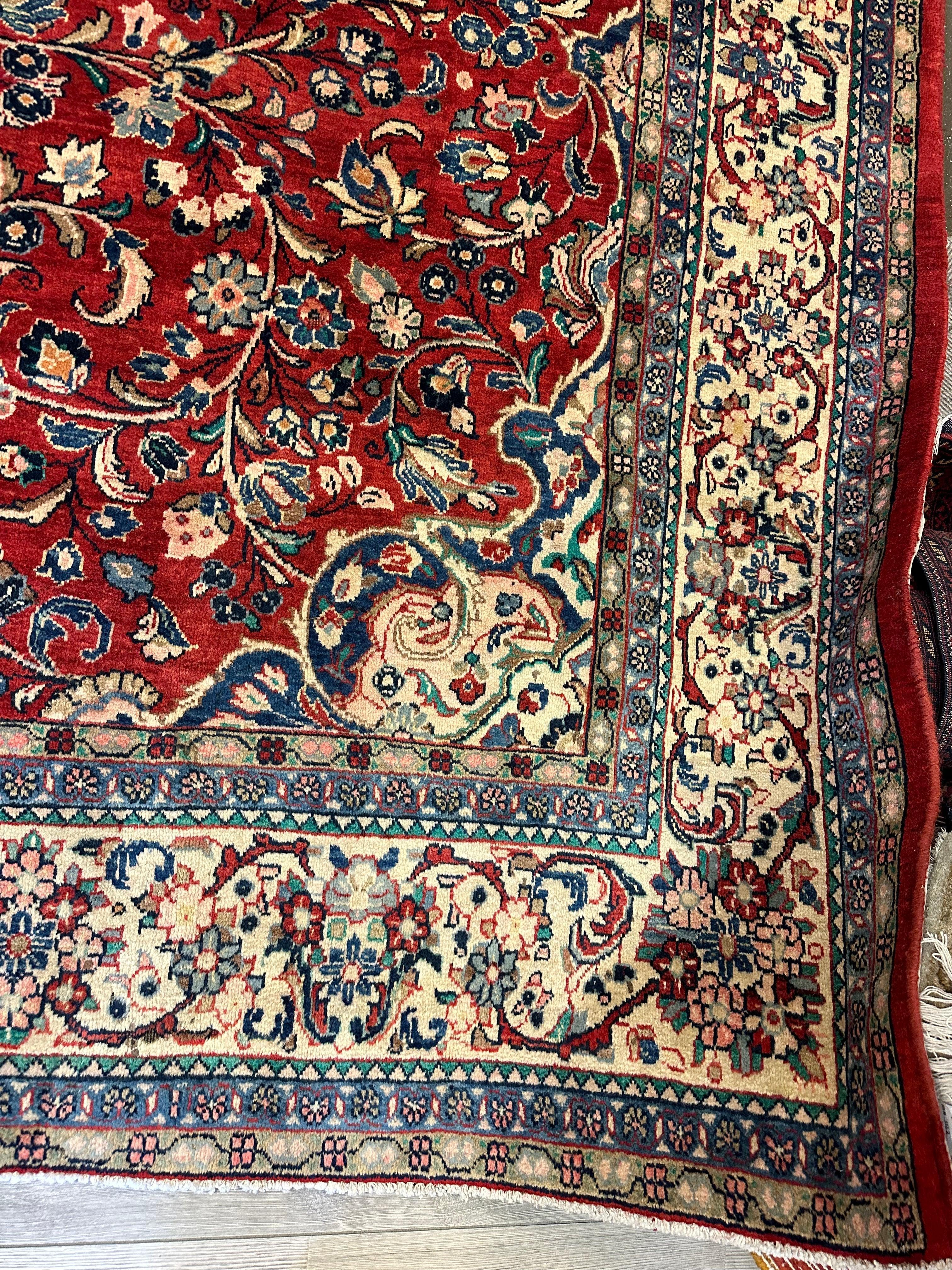 Handmade One-of-a-Kind Persian Mahal Rug - 10’ x 12’10”