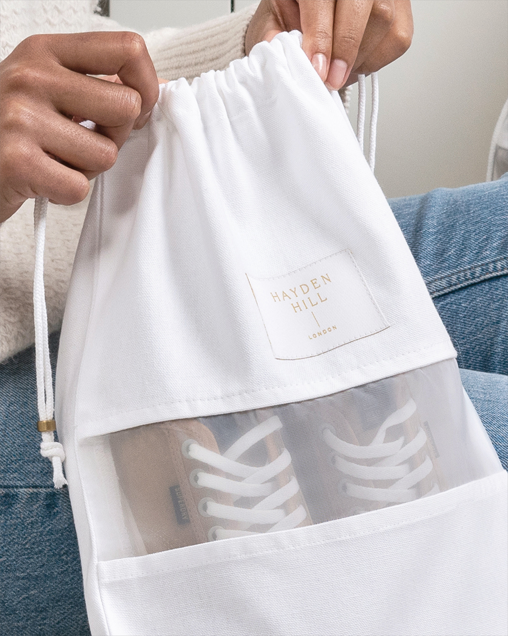 3 Mixed Organic Cotton Dust Bags (S, M, L)