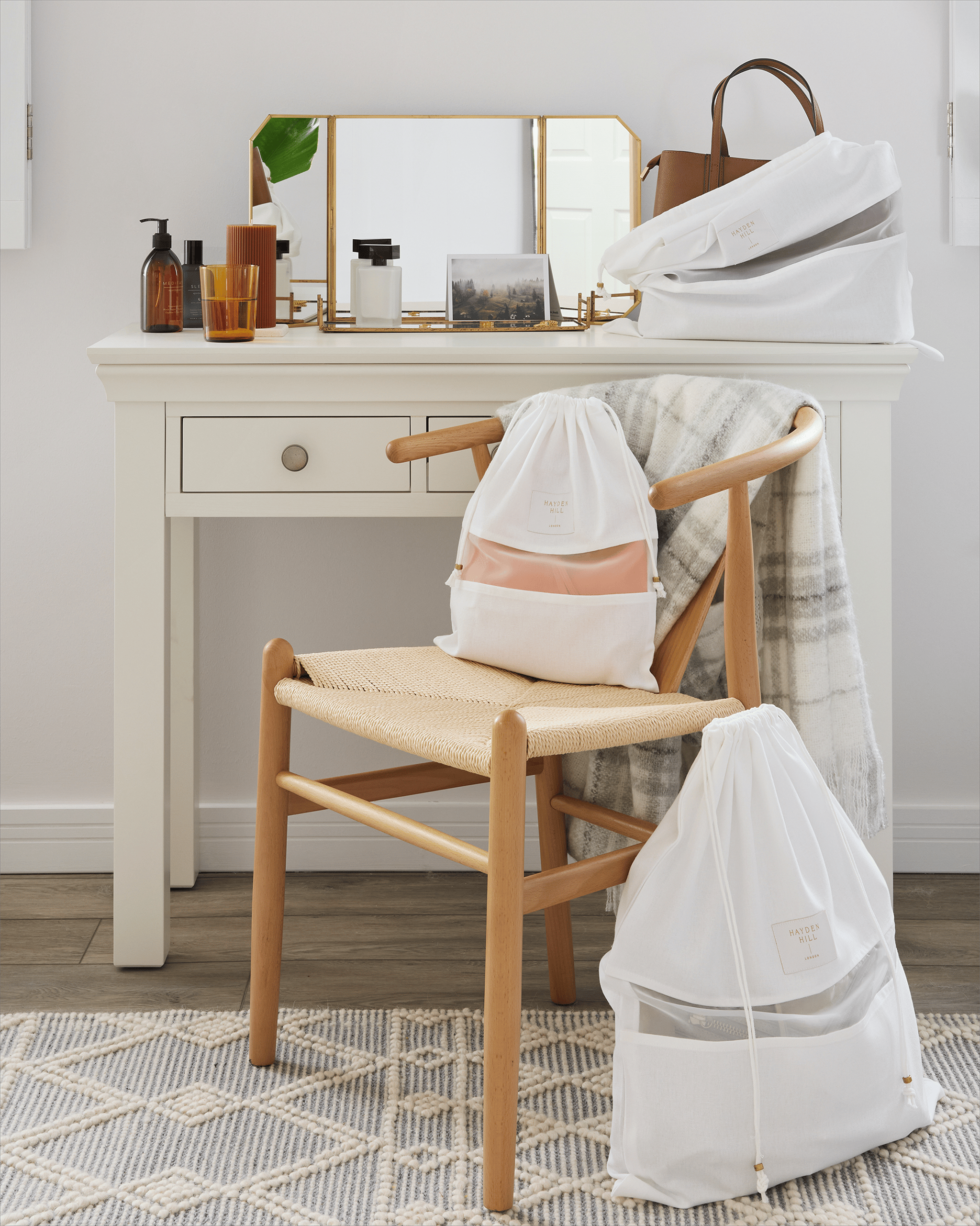 3 Medium Organic Cotton Dust Bags