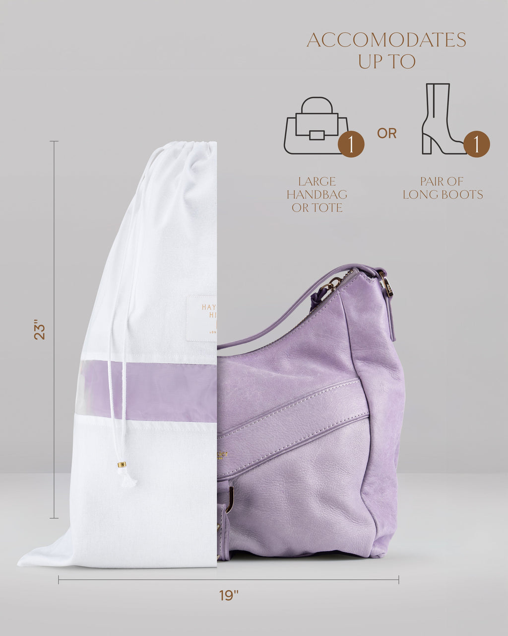 3 Large Organic Cotton Dust Bags