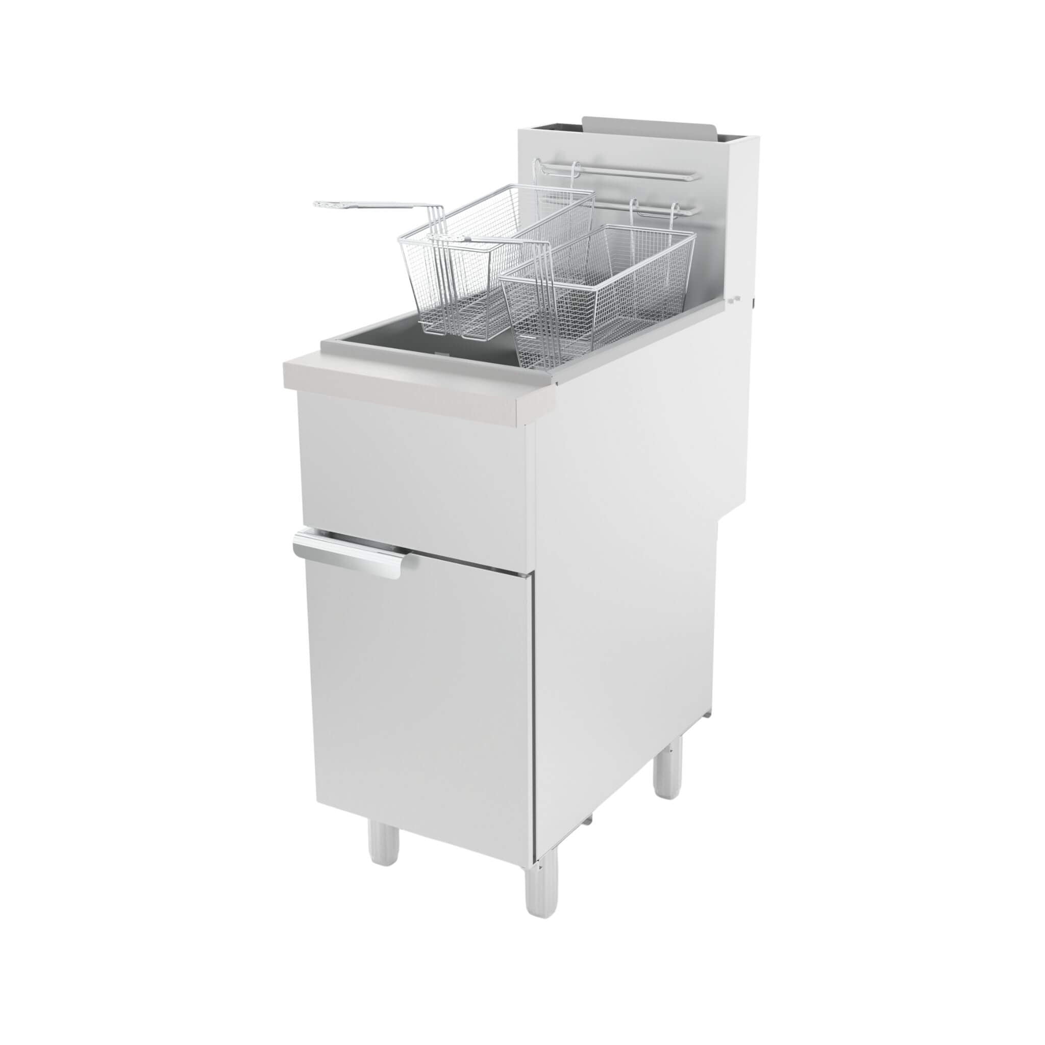 Heavy-Duty 120K BTU Commercial Stainless Steel Natural Gas Deep Fryer With Baskets (SAK97012)