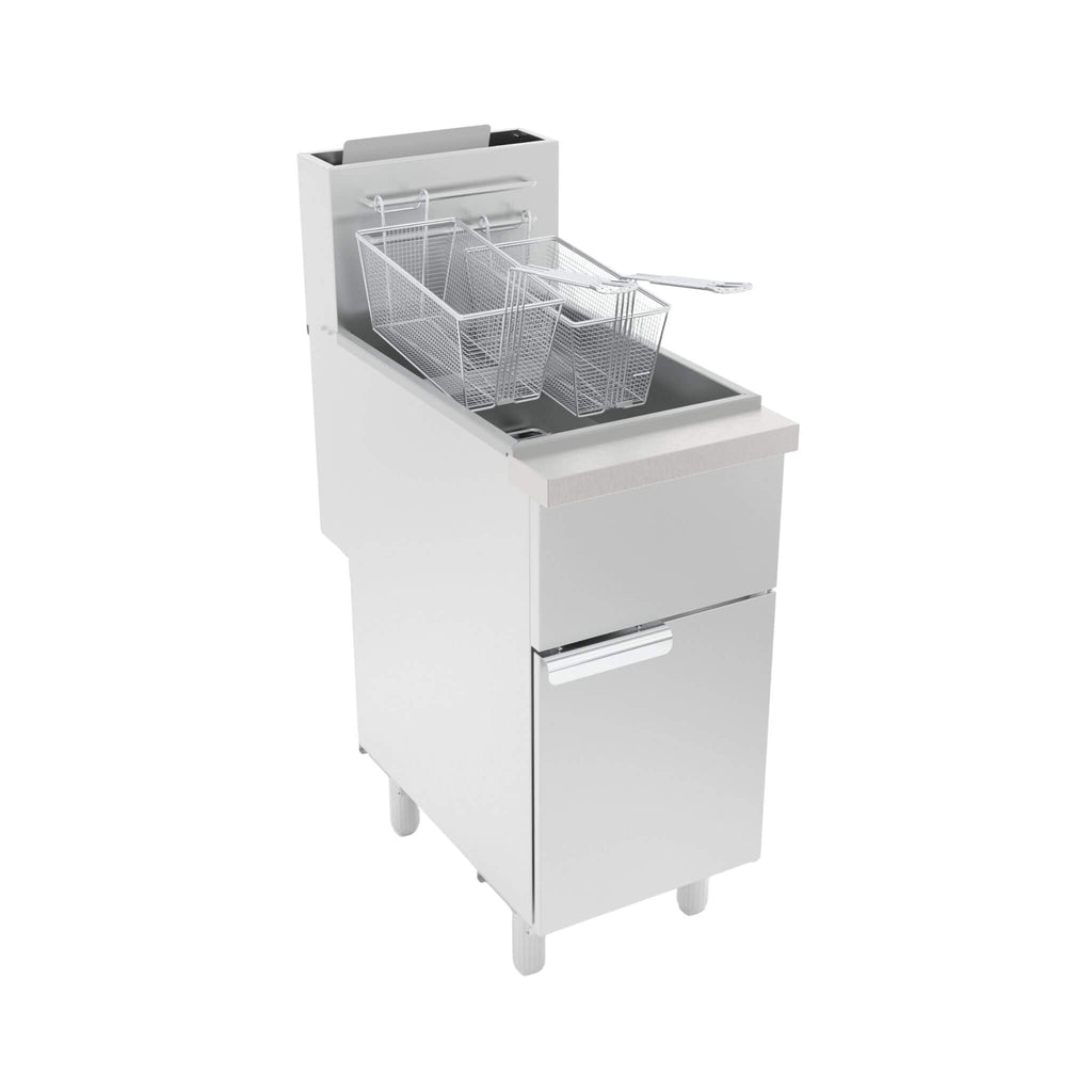 Heavy-Duty 120K BTU Commercial Stainless Steel Natural Gas Deep Fryer With Baskets (SAK97012)