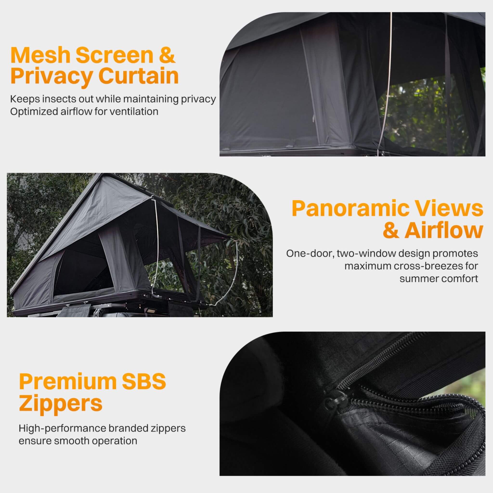 Heavy Duty 2-3 Person Hardshell Rooftop Tent With Ladder (SAK93120)