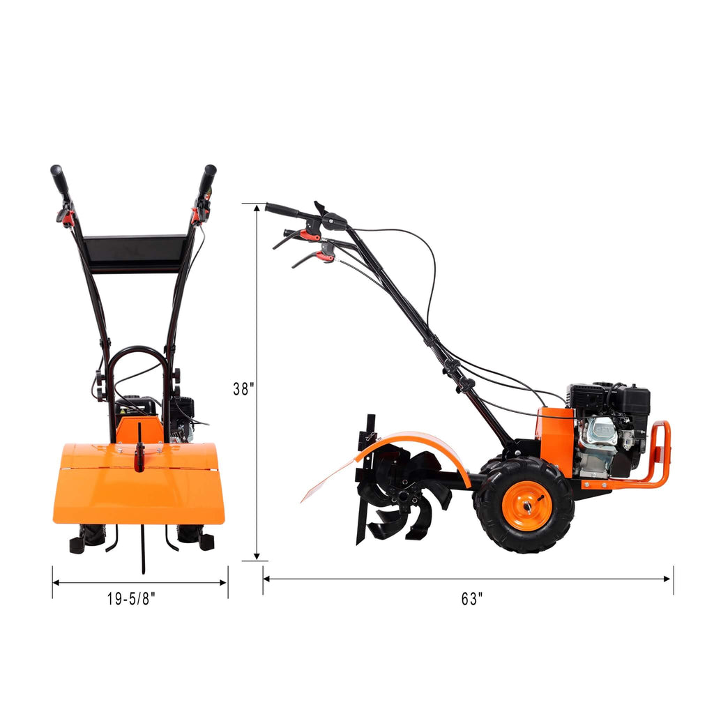 Heavy Duty 7HP 212CC Rear Tine Power Tiller Gas Engine Garden Cultivator, 20 Inch (SAK83179)