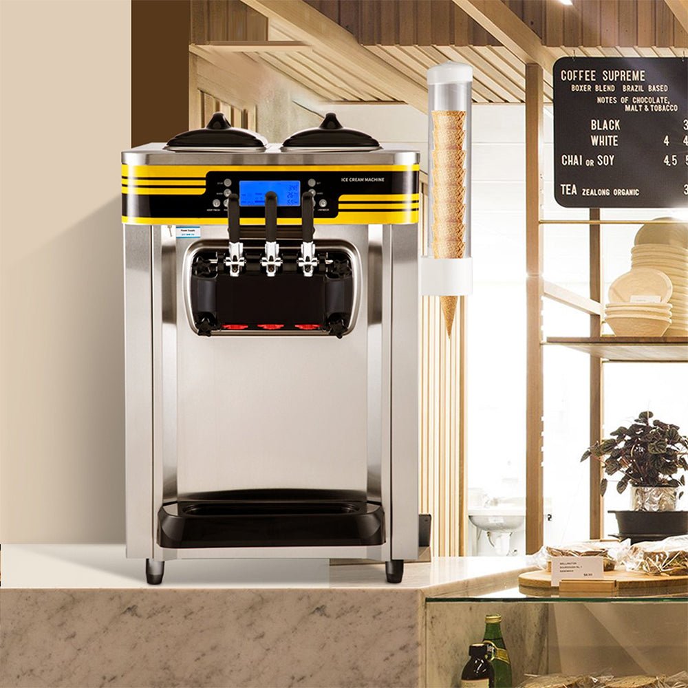 Heavy Duty Commercial 3 Flavor Countertop Soft Serve Ice Cream Maker Machine, 2350W (91803572)
