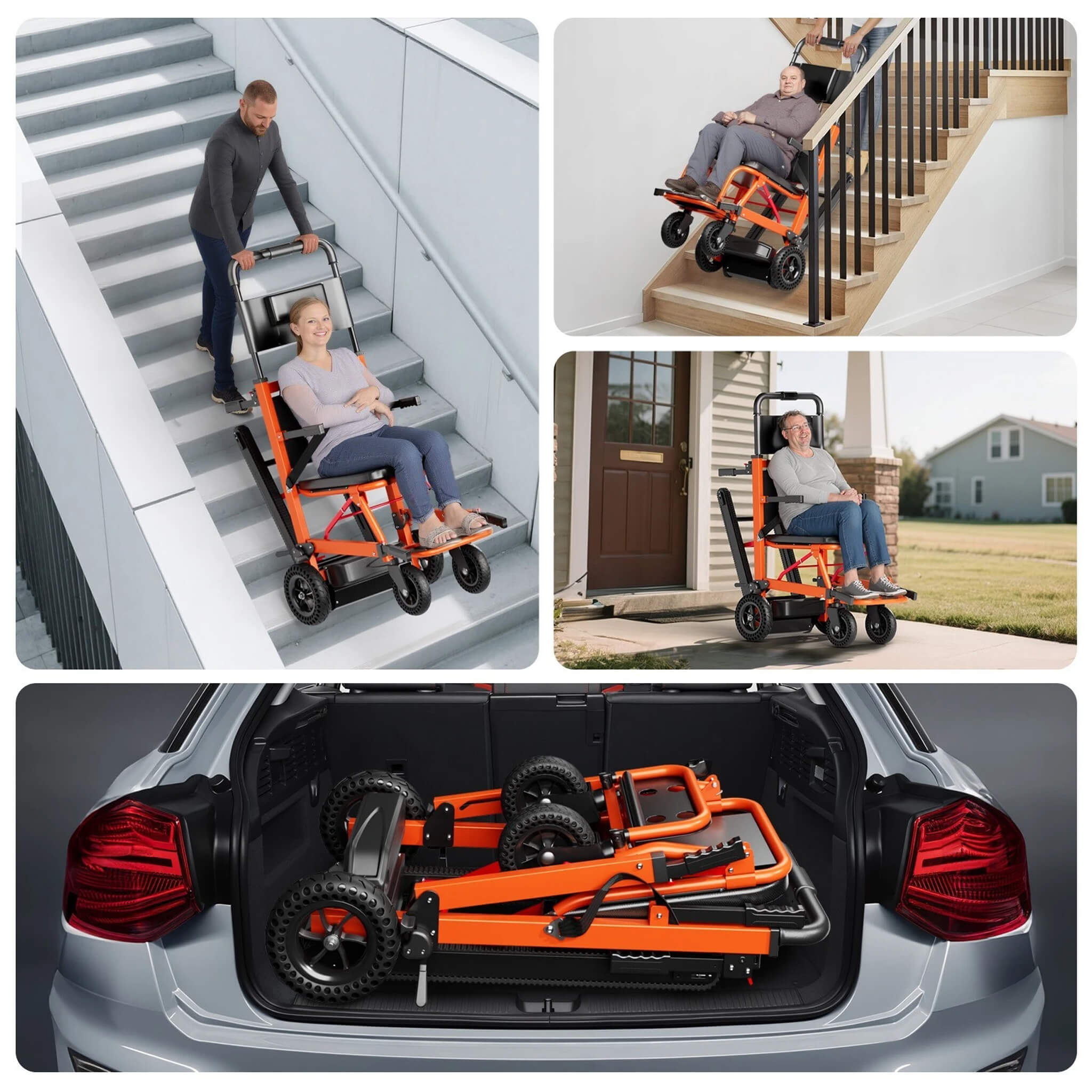 Motivo Heavy-Duty Motorized Stair Climbing Wheelchair, 440LBS [FDA-Approved] (SAK47103)