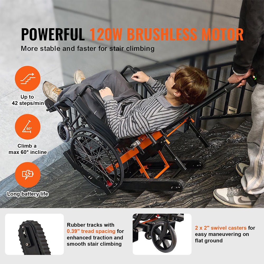 Heavy-Duty Premium Electric Folding Stair Climbing Wheelchair Hand Truck Dolly, 450LBS (SAK23175)