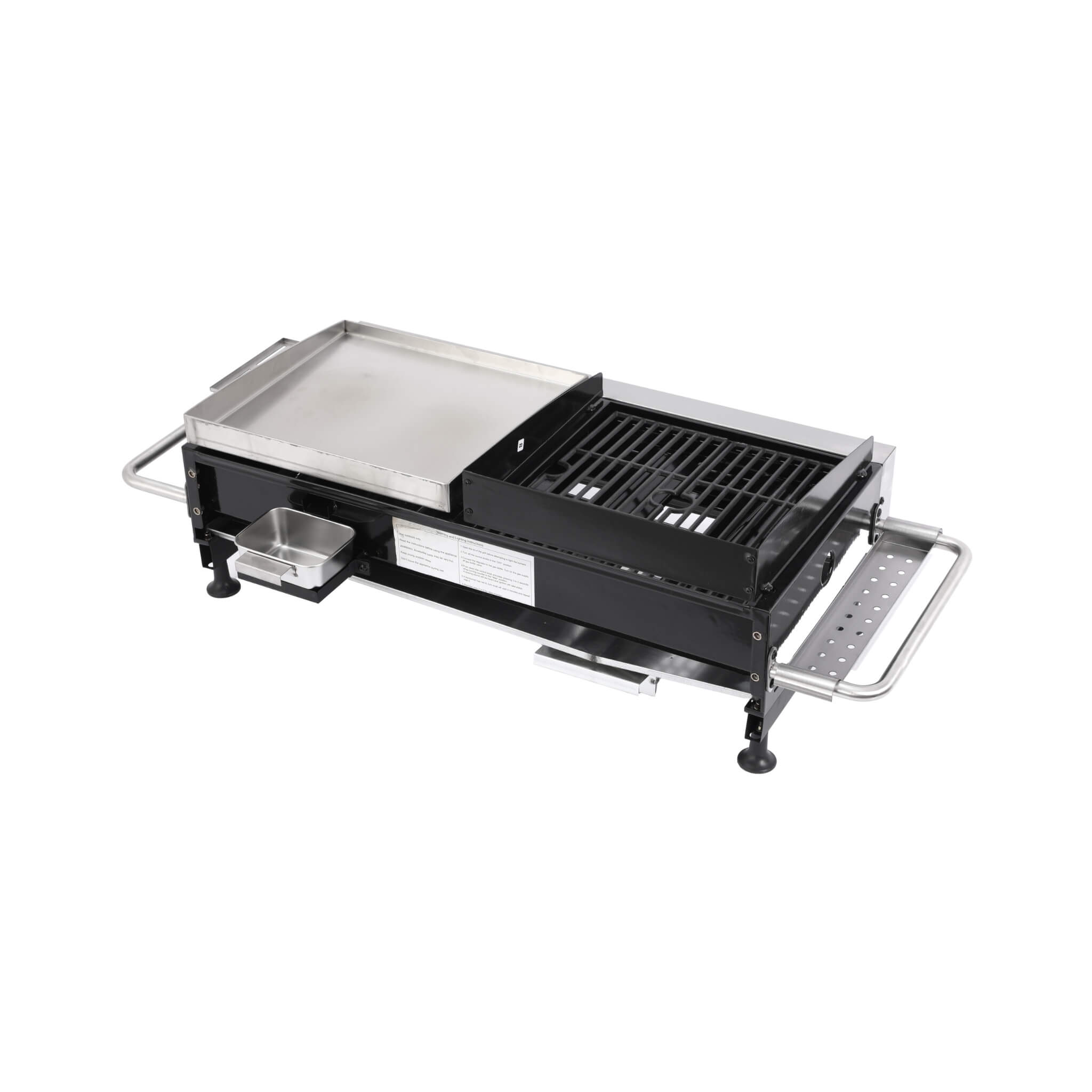 High Temperature 40K BTU 2-Burner Stainless Steel Plancha Combo Gas Grill (SAK71285)