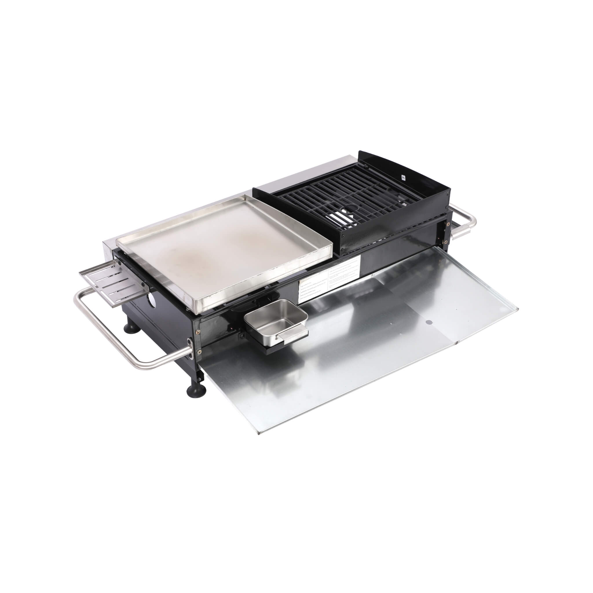 High Temperature 40K BTU 2-Burner Stainless Steel Plancha Combo Gas Grill (SAK71285)
