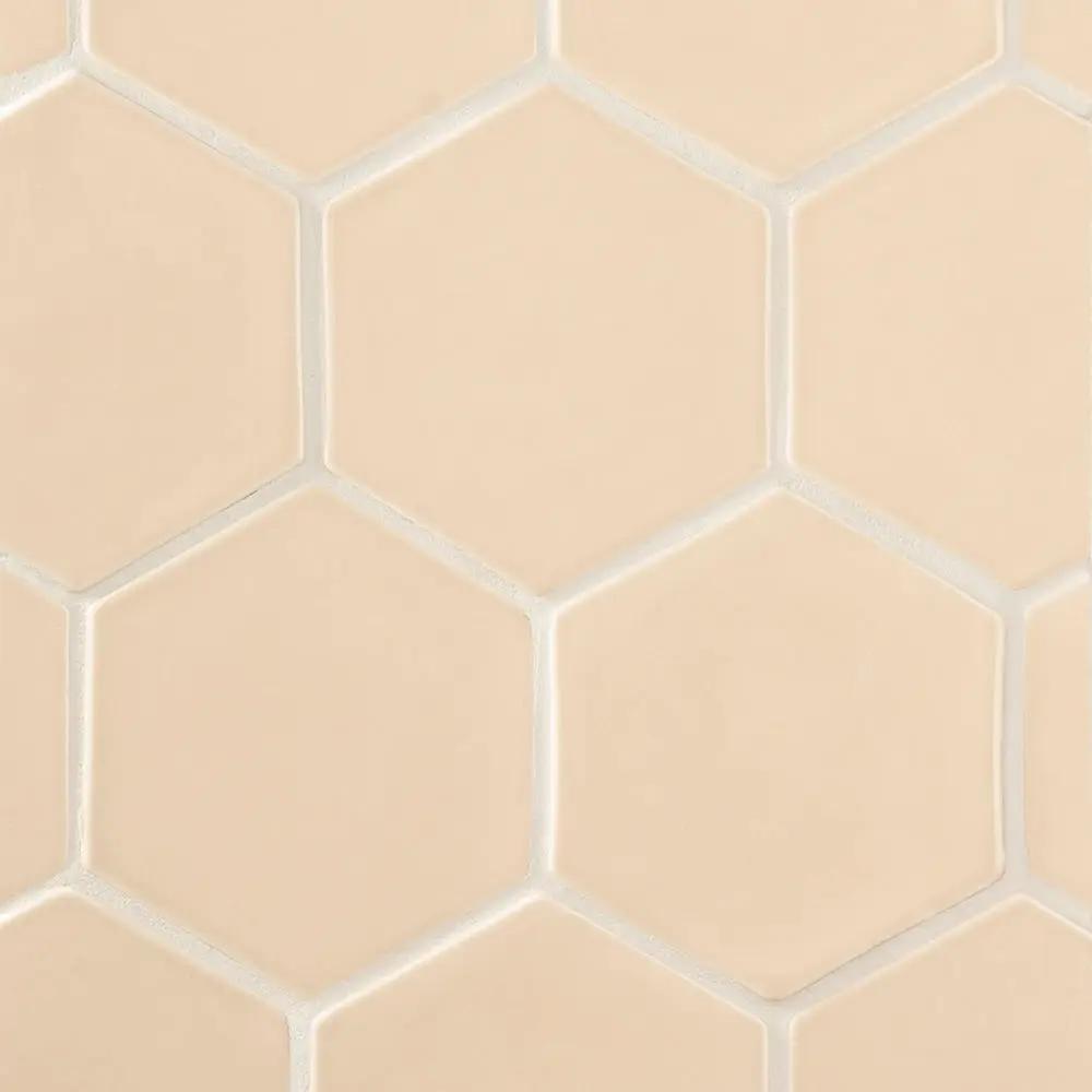 Caramel Glossy Hexagon 5 Ceramic Tiles 5