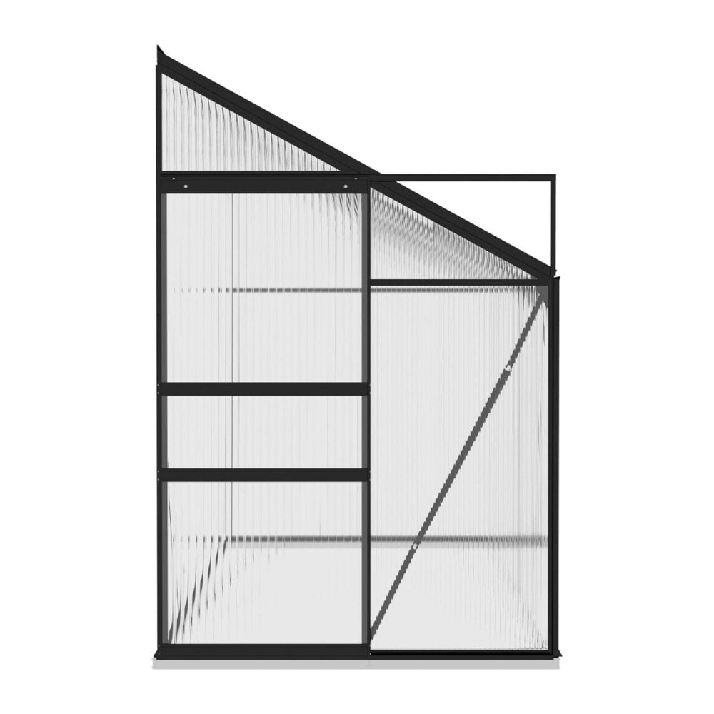 [04x10FT] IKY Premium Anthracite Aluminum Walk-In Greenhouse With Galvanized Base Frame (95247513)