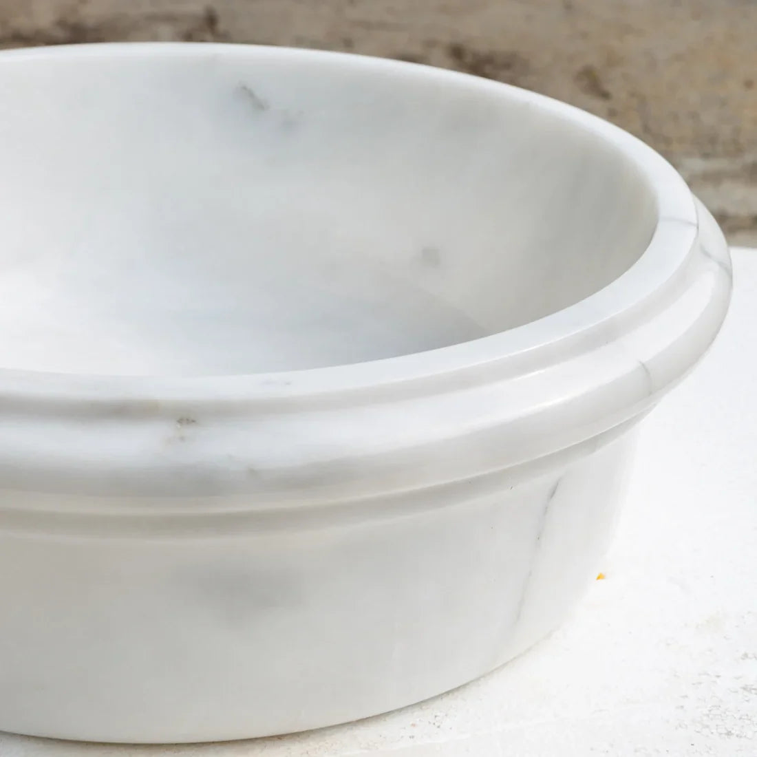 Carrara white marble round vanity sink by Villohome