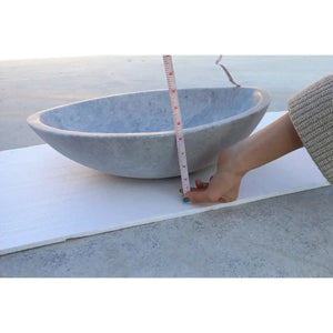 Sirius Gray Marble Above-Counter Bathroom Sink, oval, honed finish, 22x18x5.5 in