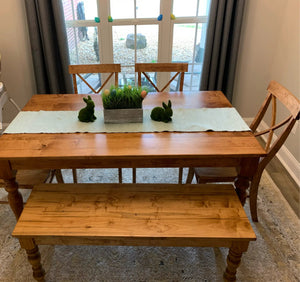 Two Single X Chairs; wooden dining chairs with X-back design in warm oak finish.