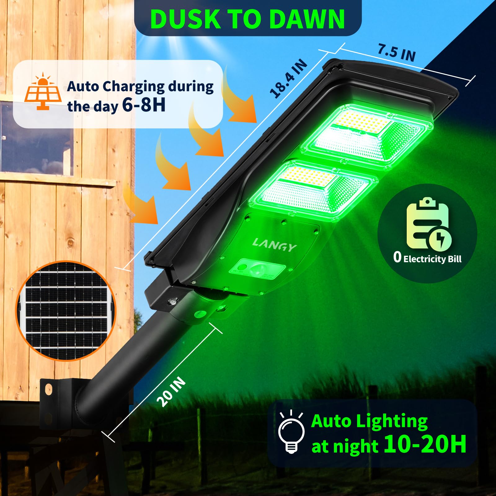 Solar Green Feeder Light for Hunting -12,000 lumens
