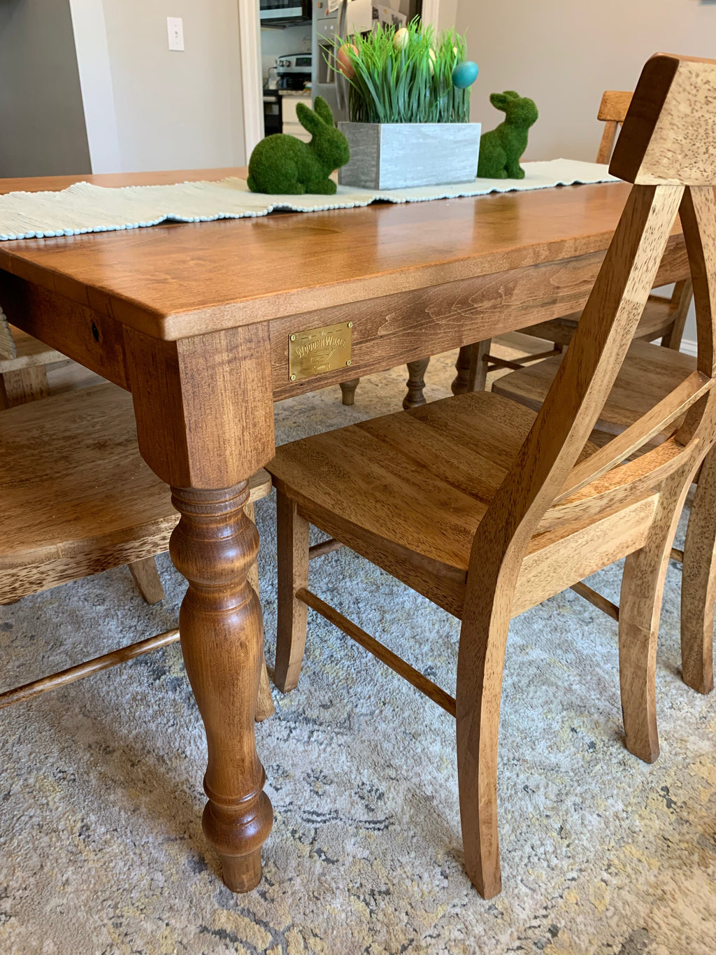 Thick Spindle Farmhouse Dining Table