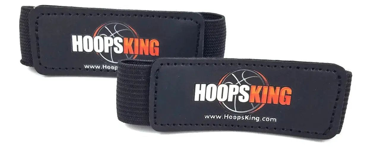 HoopsKing No Palm Dribbling & Shooting Palm Aid (Pair); black basketball dribbling straps with HoopsKing logo.