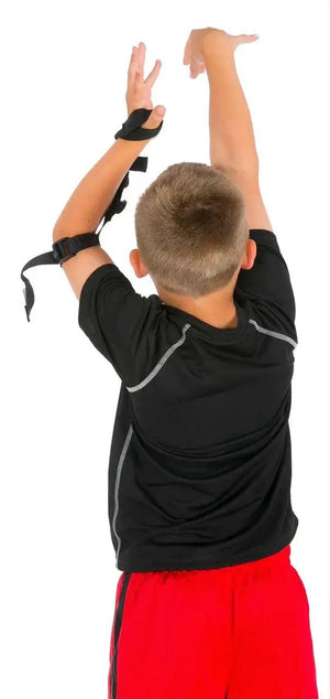 Perfect Jump Shot Strap (Off Hand) by HoopsKing, black forearm strap for basketball shooting aids