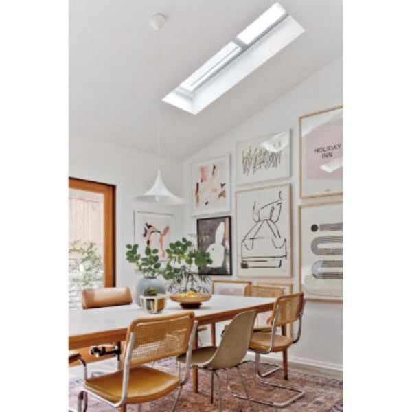 VELUX Electric Venting Deck Mount Skylight - White Solar Powered Shade