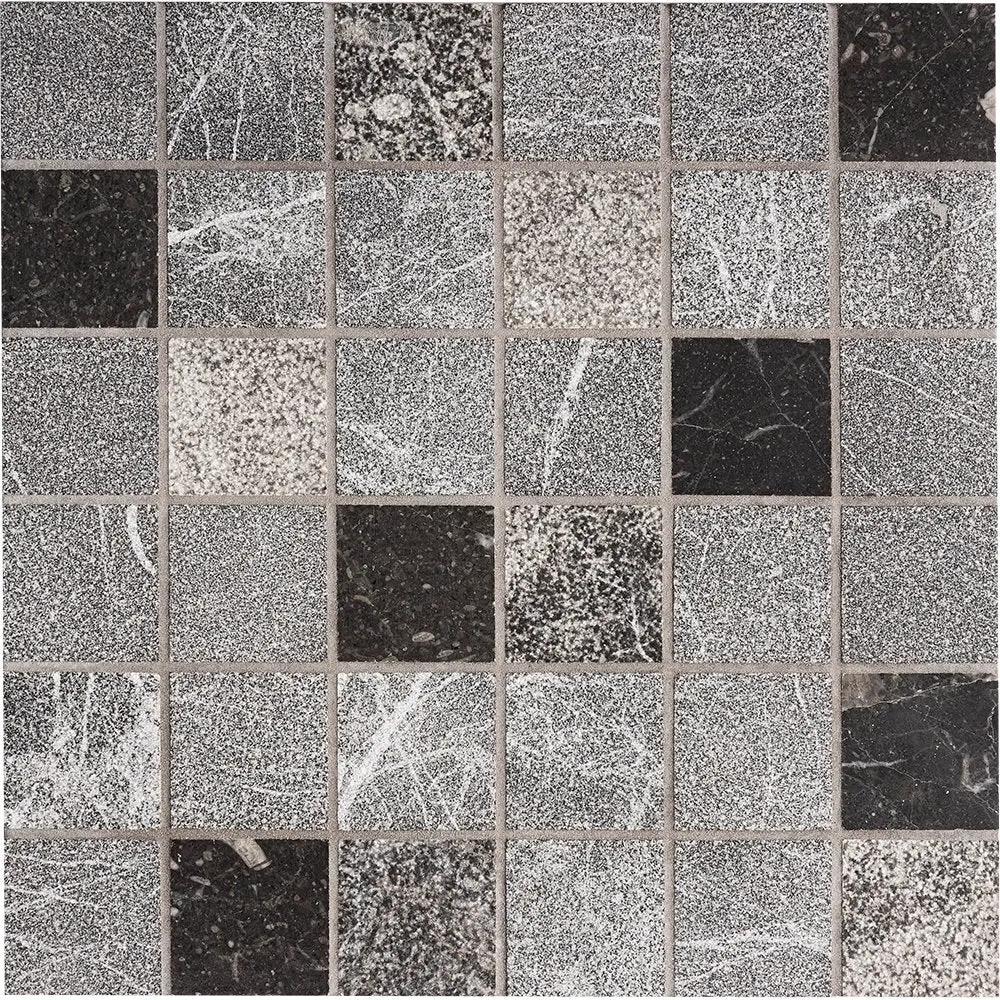Iris Black Textured 2x2 Marble Mosaics 12x12