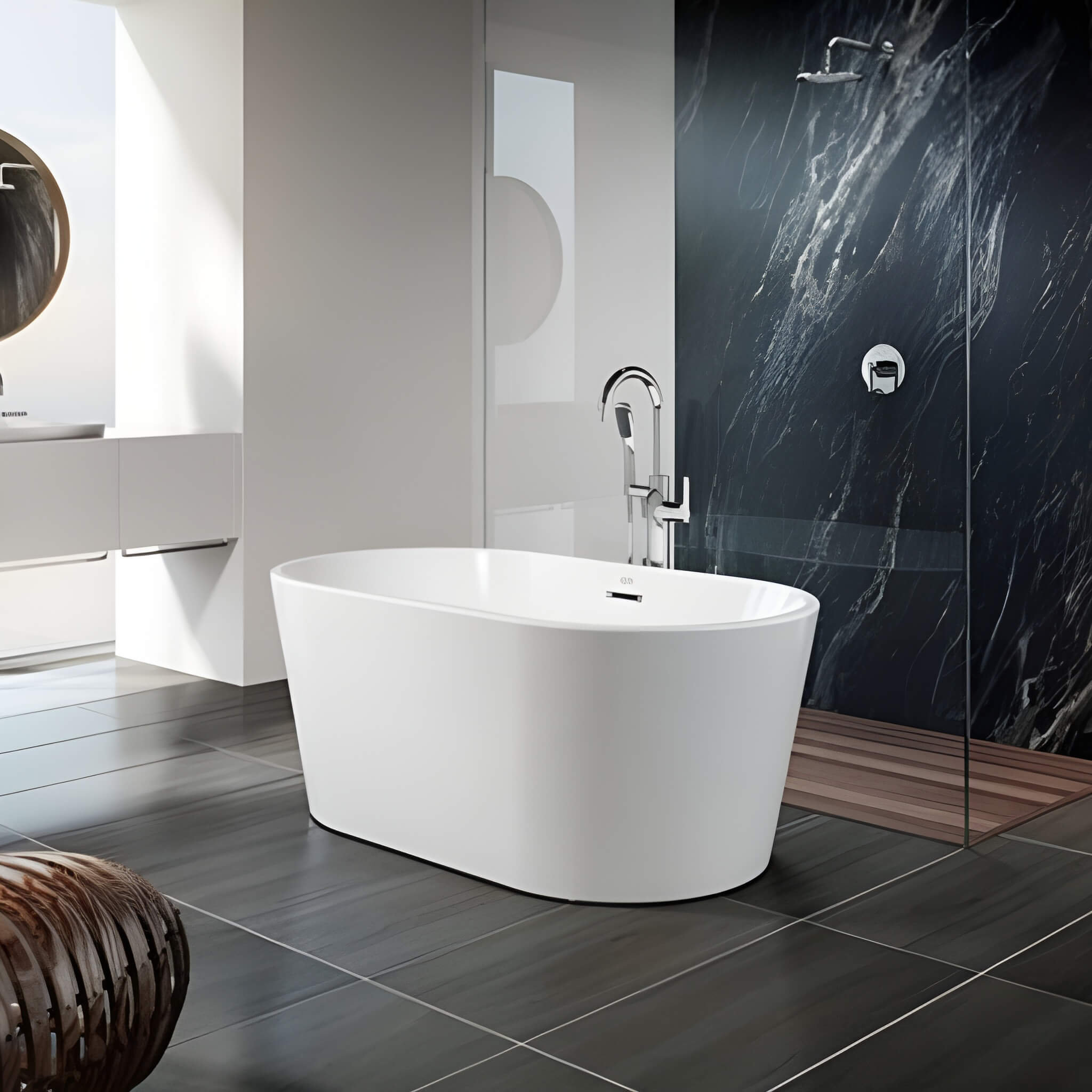 Jacuzzi Celeste 70" Freestanding Ergonomic Soaking Tub [JCEF7032BCXXXXW/G] (SAK50243)