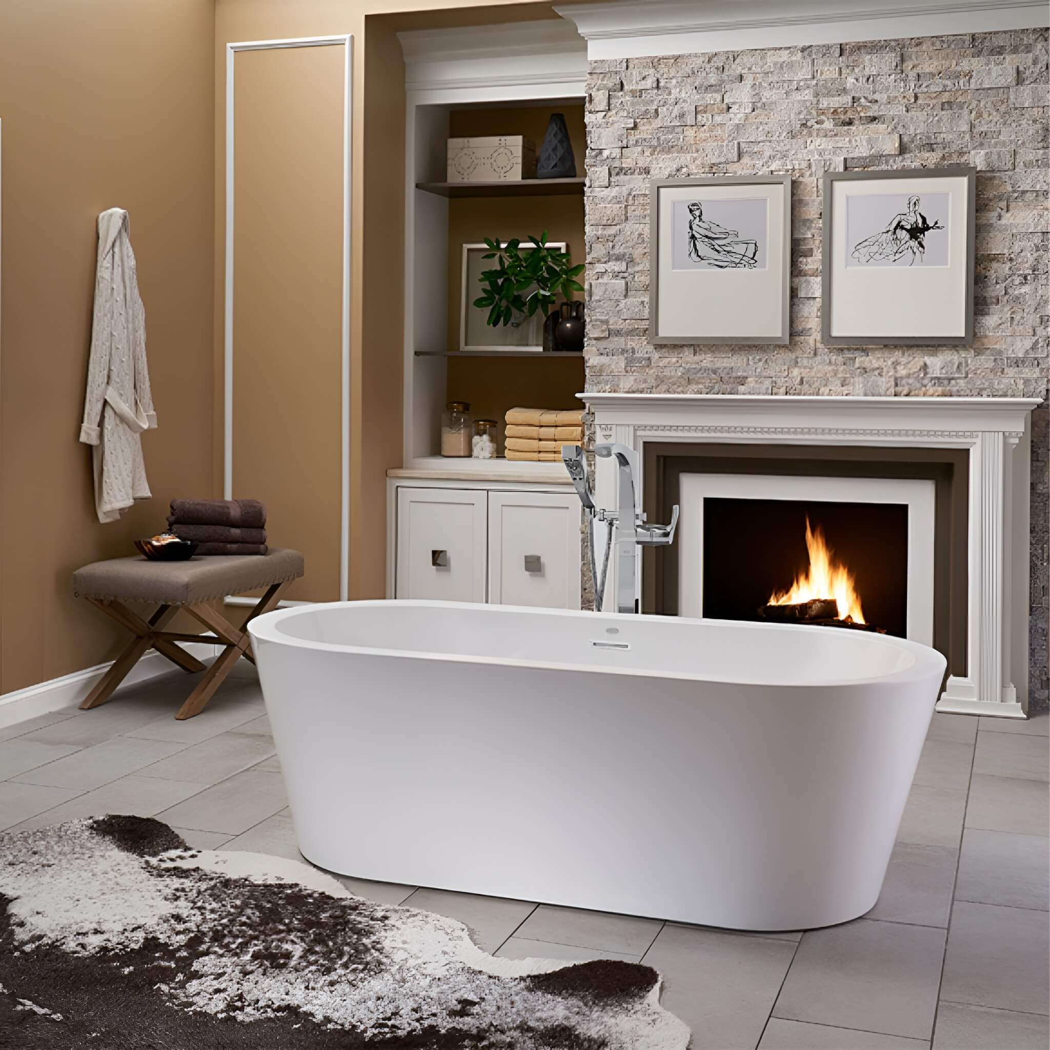 Jacuzzi Celeste 70" Freestanding Ergonomic Soaking Tub [JCEF7032BCXXXXW/G] (SAK50243)