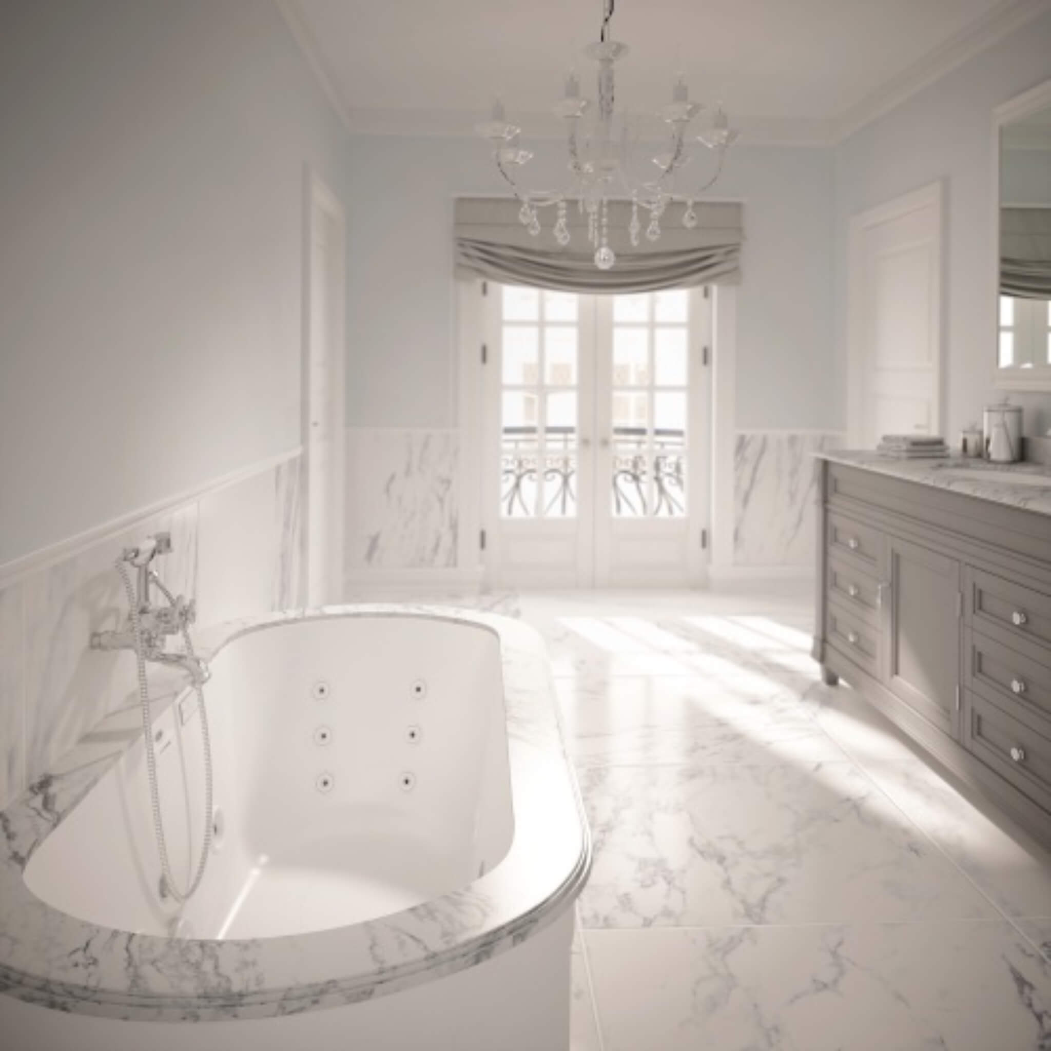 Jacuzzi Duetta 66" Premium Undermount Whirlpool Bathtub [JDUE6636WCR2H] (SAK36096)